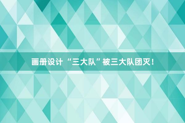 画册设计 “三大队”被三大队团灭！