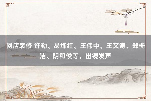 网店装修 许勤、易炼红、王伟中、王文涛、郑栅洁、阴和俊等，出镜发声