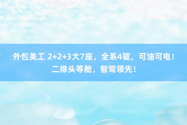 外包美工 2+2+3大7座，全系4驱，可油可电！二排头等舱，智驾领先！